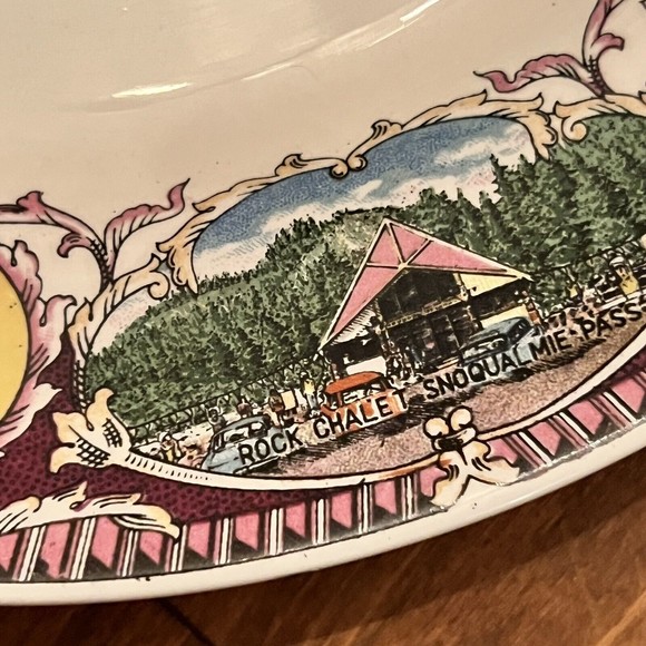 VTG Magnificient Washington Mount Rainier Collector Plate 9" Made in Japan - Picture 7 of 12